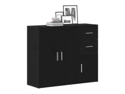 Aparador de roble negro 91x29,5x75 cm madera de ingeniería