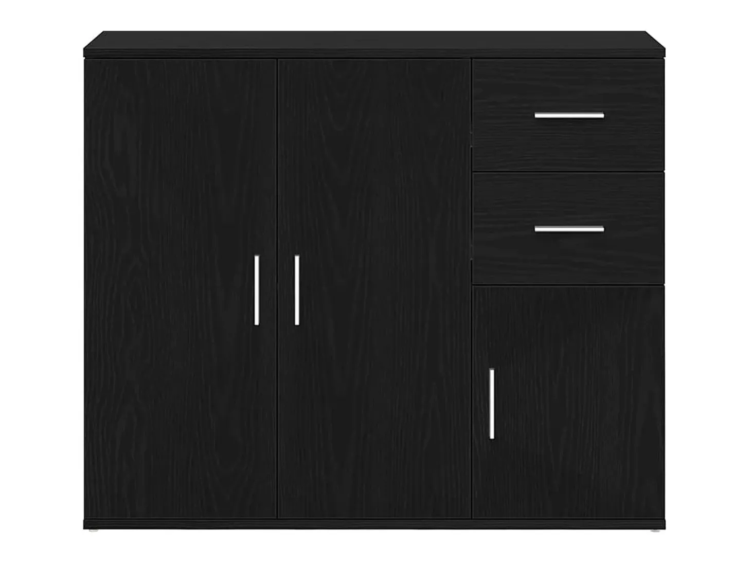 Aparador de roble negro 91x29,5x75 cm madera de ingeniería