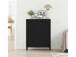 Aparador de roble negro 69,5x34x90 cm madera de ingeniería