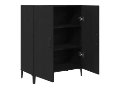 Aparador de roble negro 69,5x34x90 cm madera de ingeniería
