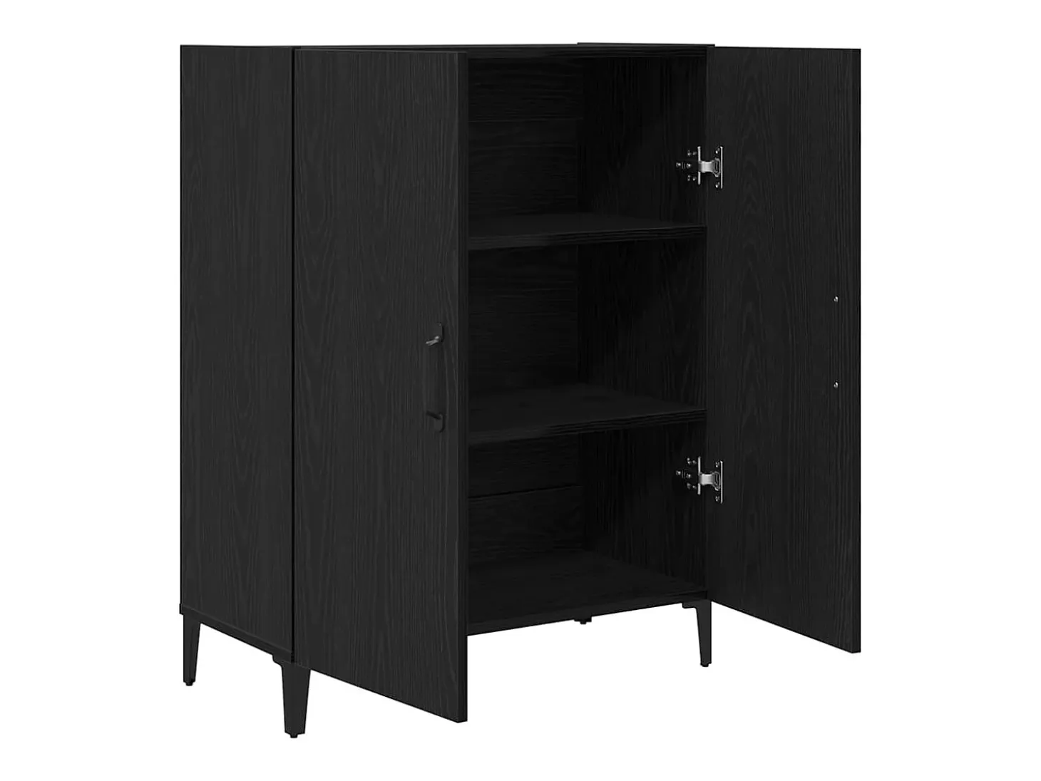 Aparador de roble negro 69,5x34x90 cm madera de ingeniería