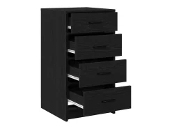 Aparador de roble negro 40x41x75 cm Madera de ingeniería