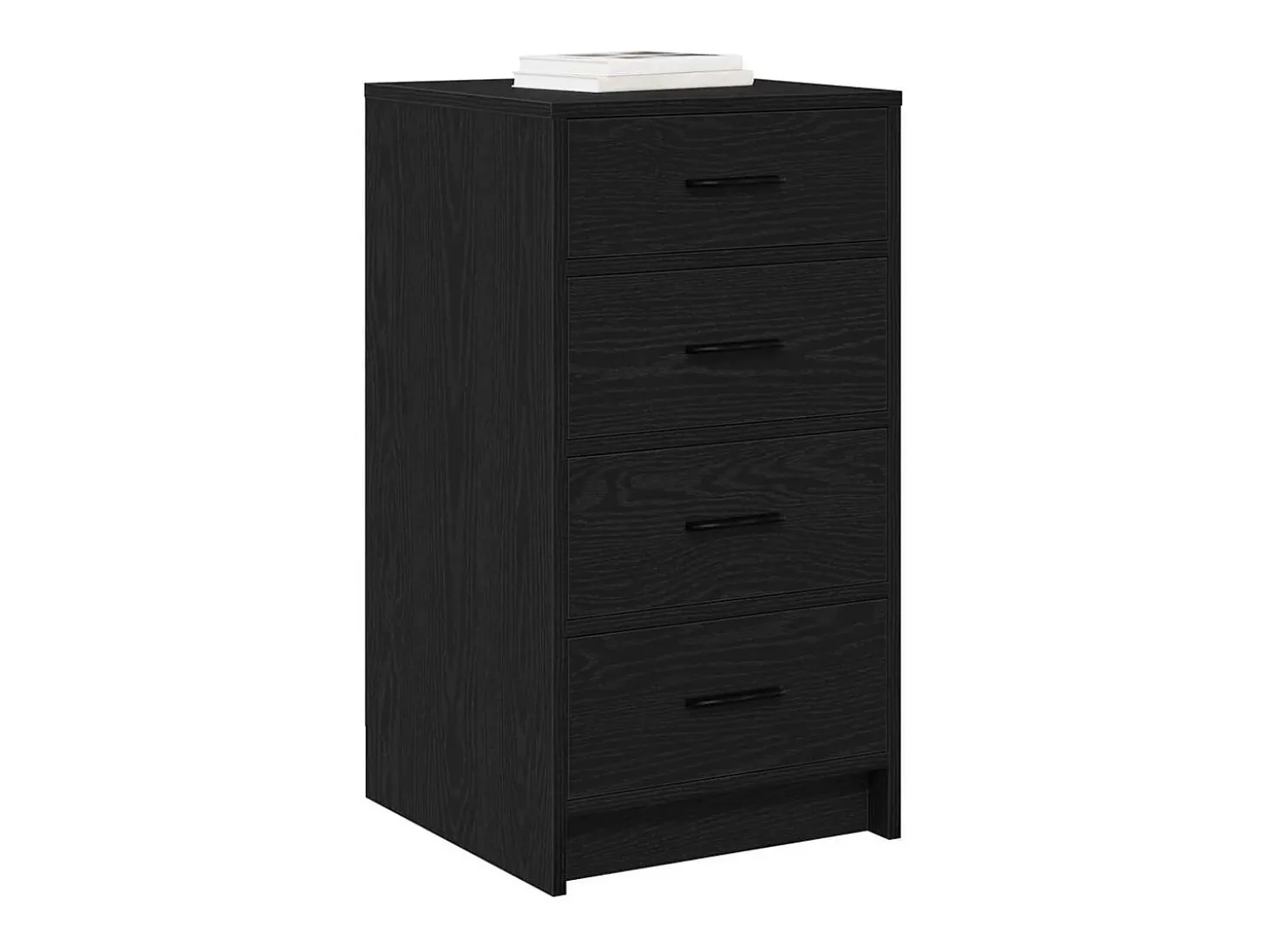 Aparador de roble negro 40x41x75 cm Madera de ingeniería