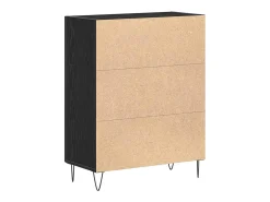 Aparador de roble negro 69,5x34x90 cm Madera de ingeniería