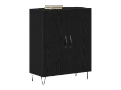Aparador de roble negro 69,5x34x90 cm Madera de ingeniería