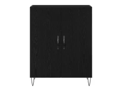 Aparador de roble negro 69,5x34x90 cm Madera de ingeniería