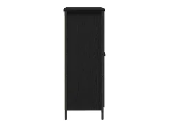 Aparador de roble negro 70x30x80 cm Madera de ingeniería y acero