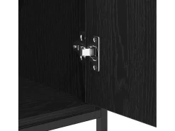Aparador de roble negro 70x30x80 cm Madera de ingeniería y acero