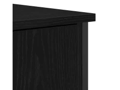Aparador de roble negro 70x30x80 cm Madera de ingeniería y acero