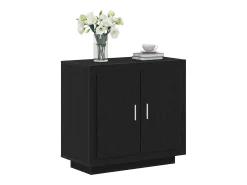 Aparador de roble negro 80x40x75 cm Madera de ingeniería