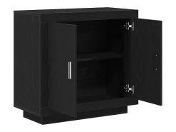 Aparador de roble negro 80x40x75 cm Madera de ingeniería