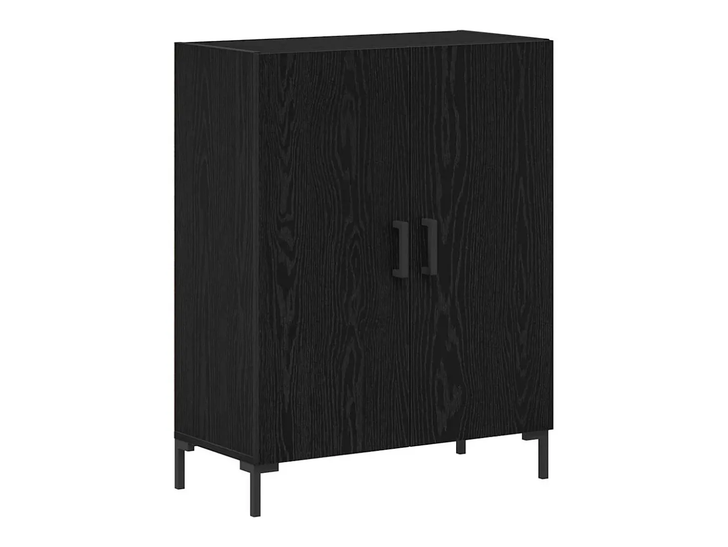 Aparador de roble negro 69,5x34x180 cm Madera de ingeniería