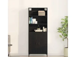 Aparador de roble negro 69,5x34x180 cm Madera de ingeniería