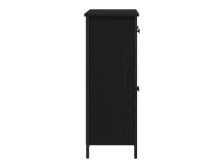 Aparador de Roble Negro 70x30x80 cm Madera Reconstituida y Acero