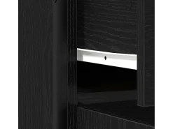 Aparador de Roble Negro 70x30x80 cm Madera Reconstituida y Acero