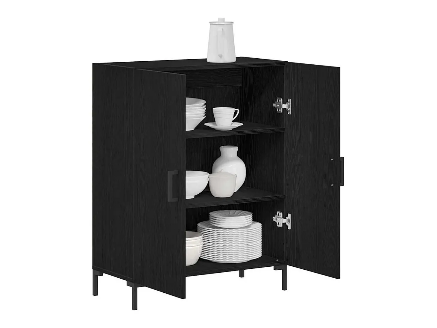 Aparador de Roble Negro 69,5x34x90 cm Madera reconstituida