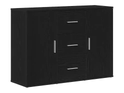 Aparador de roble negro 91x29,5x65 cm madera de ingeniería