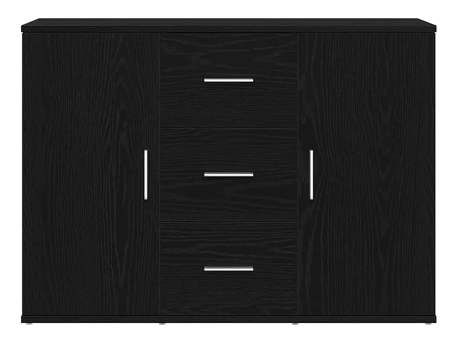Aparador de roble negro 91x29,5x65 cm madera de ingeniería