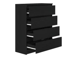 Aparador de roble negro 80x35x99 cm madera de ingeniería