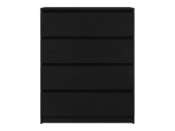 Aparador de roble negro 80x35x99 cm madera de ingeniería