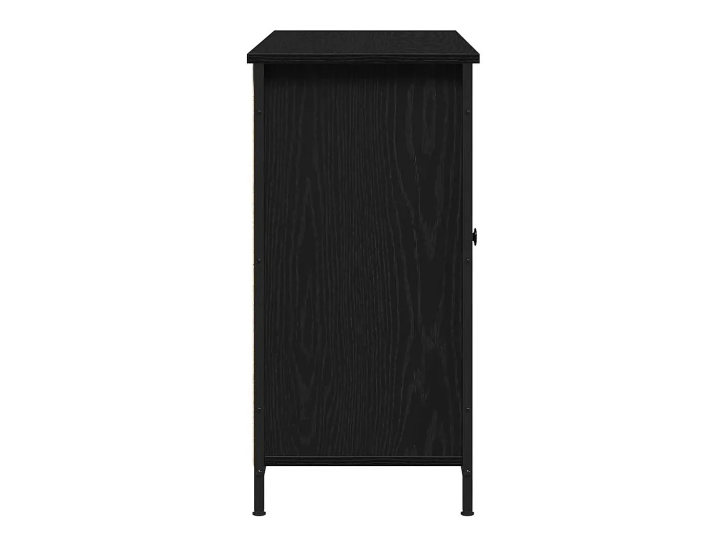 Aparador de roble negro 100x35x70 cm Madera de ingeniería y acero