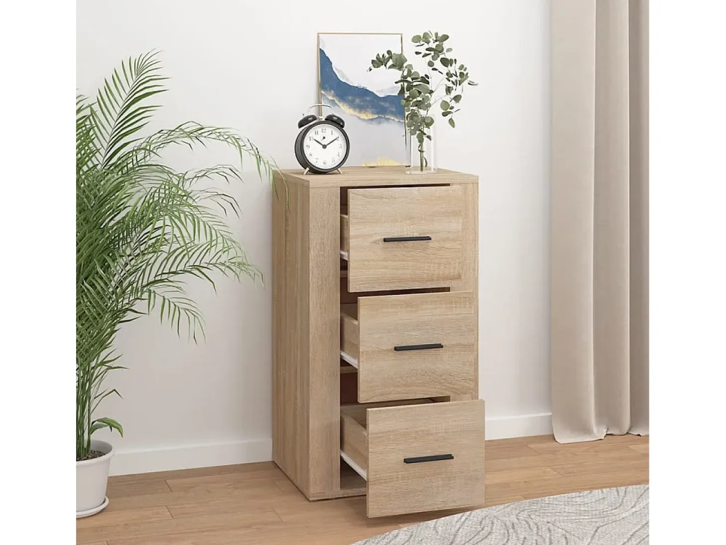 Aparador de roble Sonoma 40x33x70 cm Madera de ingeniería