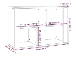 Aparador de roble Sonoma 80x30x54 cm Madera de ingeniería