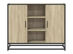 Aparador de roble Sonoma 92x35x76 cm madera de ingeniería