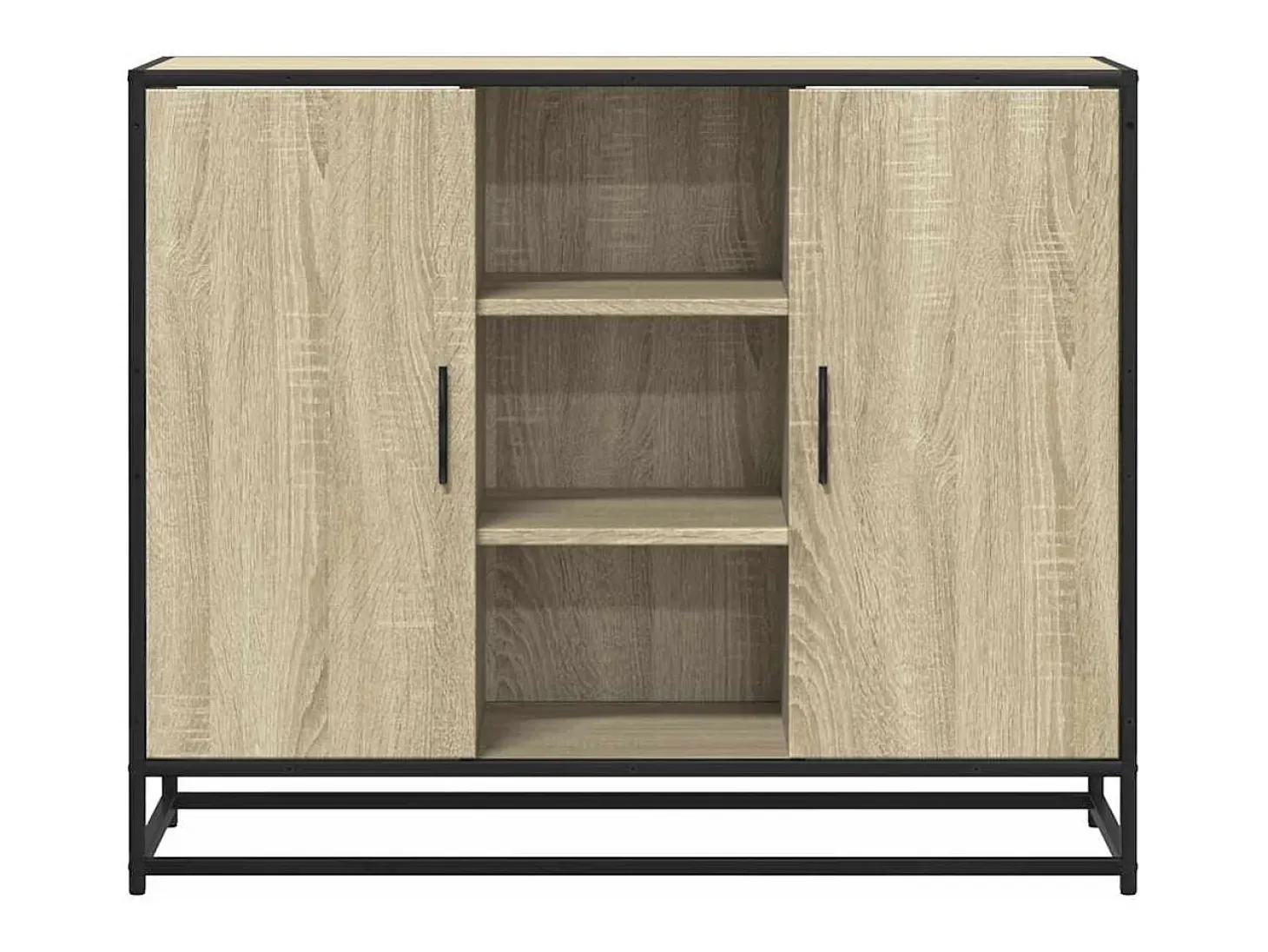 Aparador de roble Sonoma 92x35x76 cm madera de ingeniería