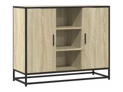 Aparador de roble Sonoma 92x35x76 cm madera de ingeniería