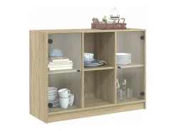 Aparador de roble Sonoma 102x37x75,5 cm madera de ingeniería