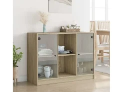 Aparador de roble Sonoma 102x37x75,5 cm madera de ingeniería