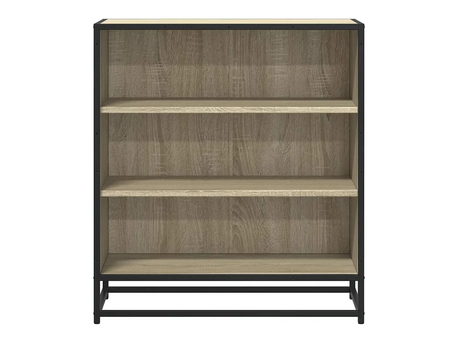 Aparador de roble Sonoma 68x35x76 cm madera contrachapada y metal