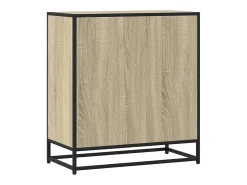 Aparador de roble Sonoma 68x35x76 cm madera contrachapada y metal