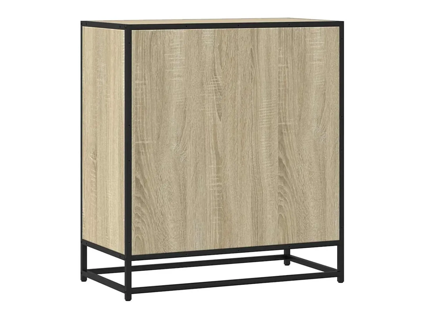 Aparador de roble Sonoma 68x35x76 cm madera contrachapada y metal