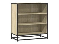 Aparador de roble Sonoma 68x35x76 cm madera contrachapada y metal
