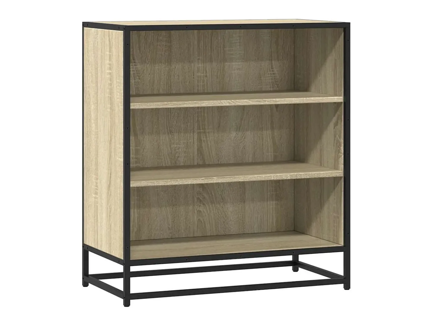 Aparador de roble Sonoma 68x35x76 cm madera contrachapada y metal