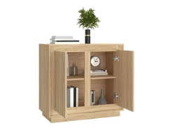 Aparador de roble Sonoma 80x34x75 cm madera de ingeniería