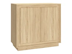 Aparador de roble Sonoma 80x34x75 cm madera de ingeniería