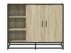 Aparador de roble Sonoma 92x35x76 cm madera de ingeniería