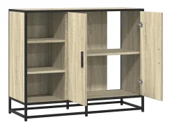 Aparador de roble Sonoma 92x35x76 cm madera de ingeniería