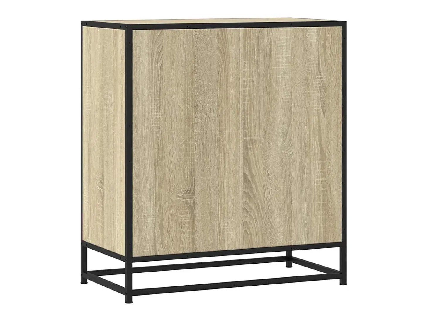 Aparador de roble Sonoma 68x35x76 cm madera contrachapada y metal