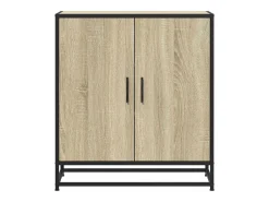 Aparador de roble Sonoma 68x35x76 cm madera contrachapada y metal