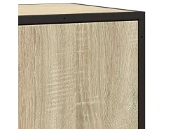 Aparador de roble Sonoma 68x35x76 cm madera contrachapada y metal