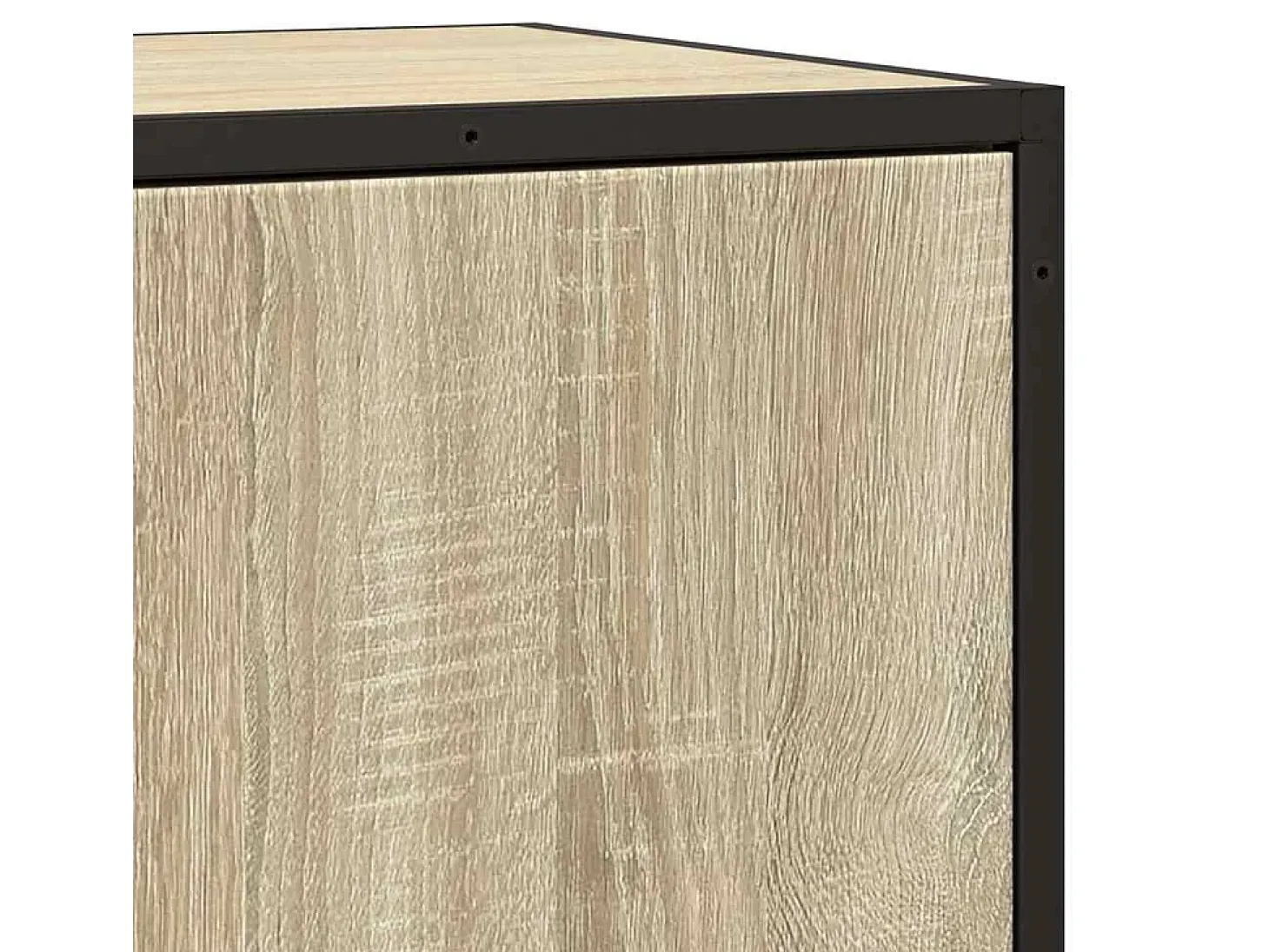 Aparador de roble Sonoma 68x35x76 cm madera contrachapada y metal