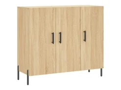 Aparador de roble Sonoma 90x34x80 cm madera de ingeniería