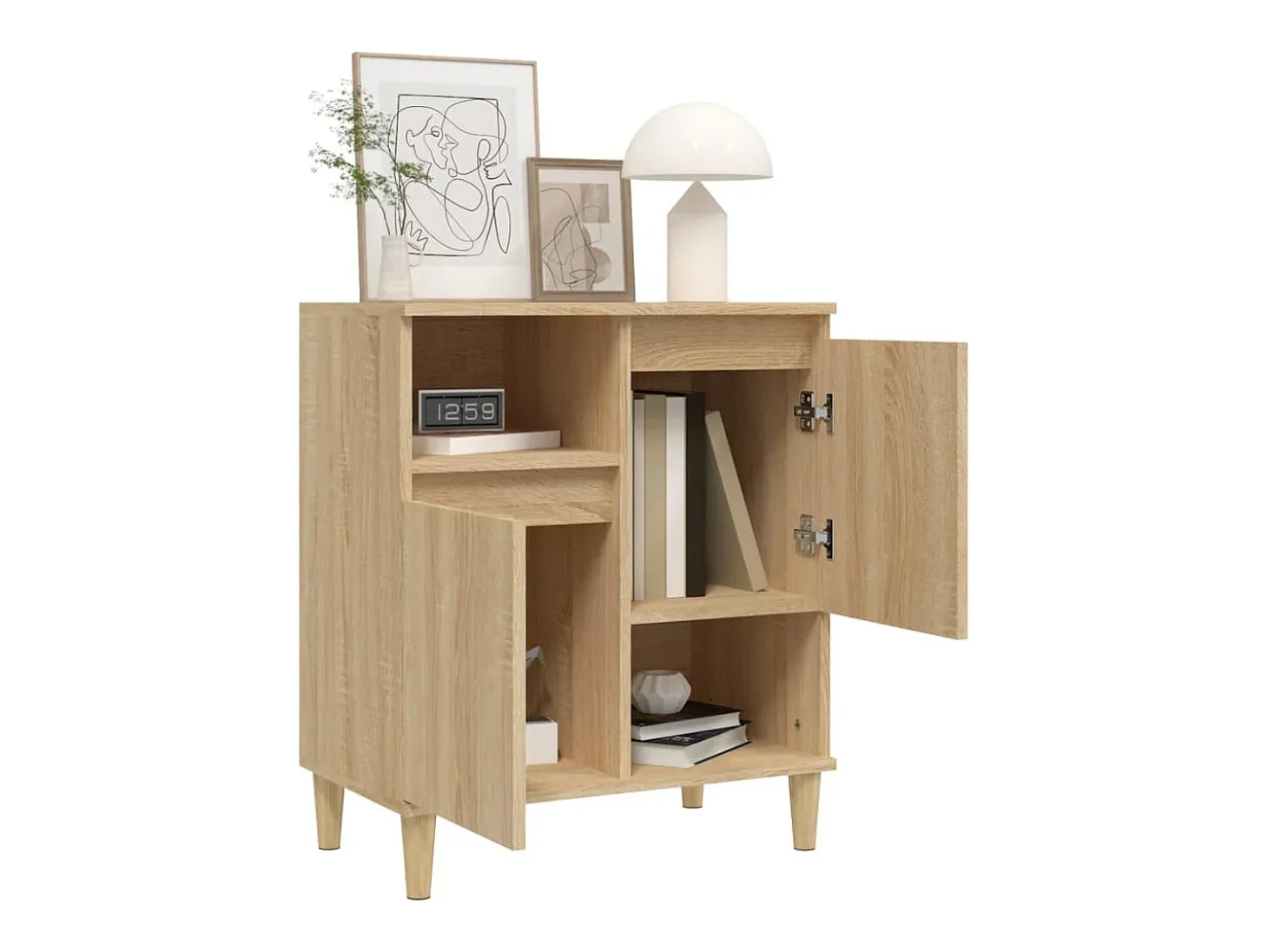 Aparador de roble Sonoma 60x35x70 cm Madera de ingeniería