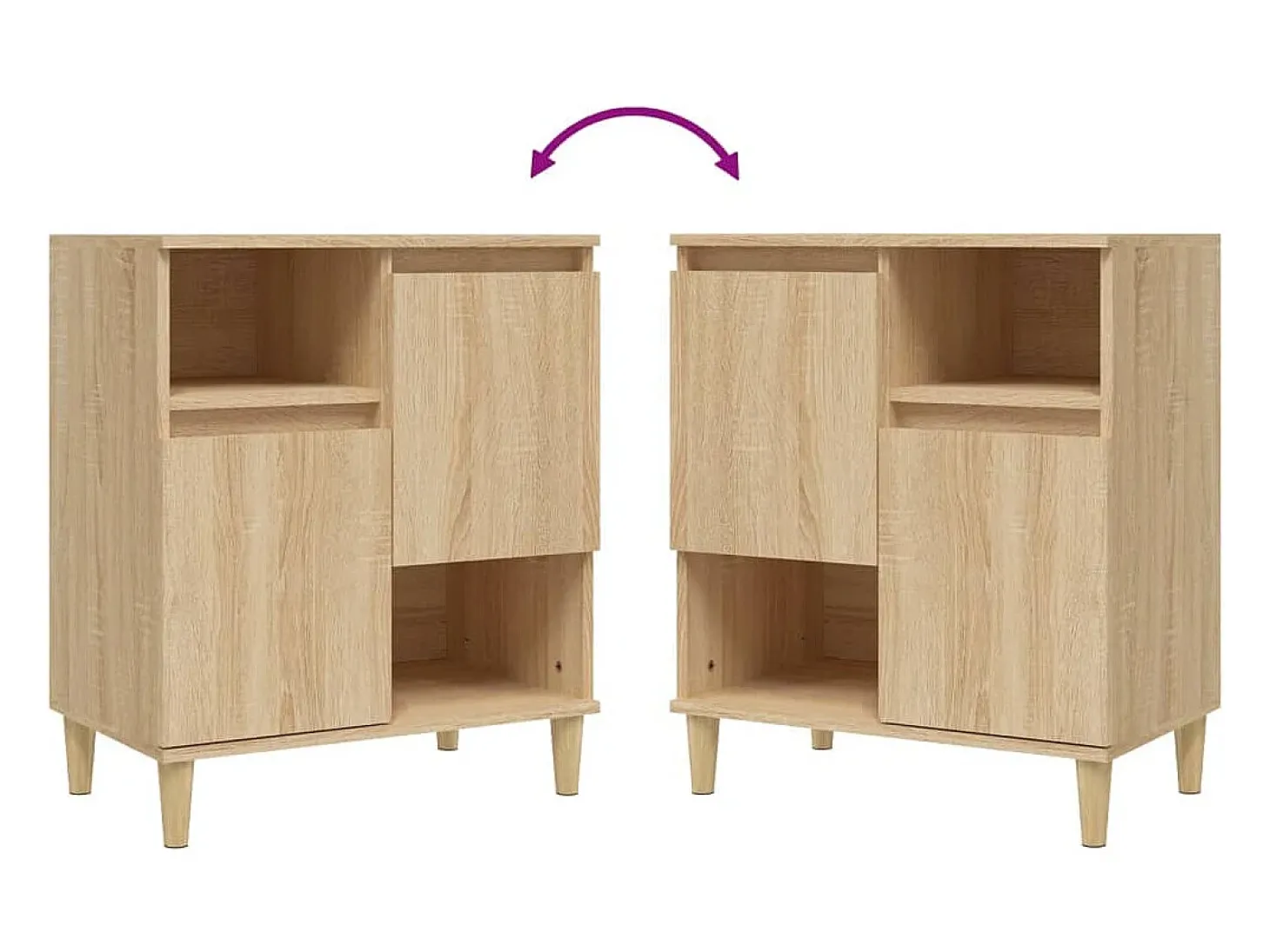 Aparador de roble Sonoma 60x35x70 cm Madera de ingeniería