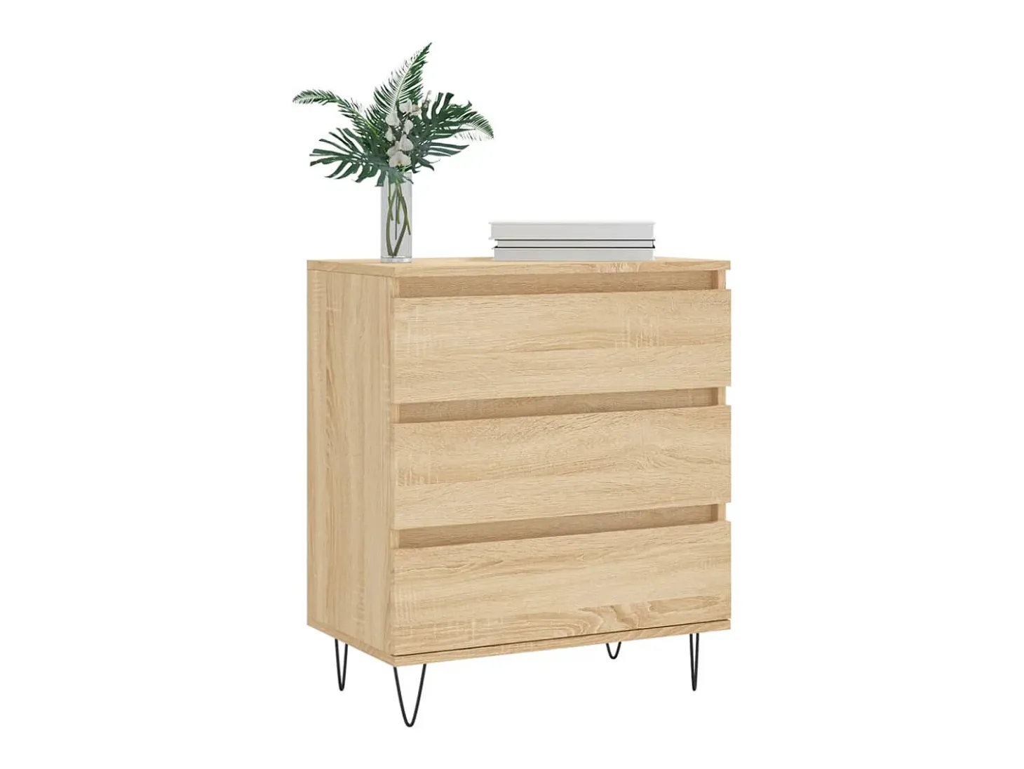 Aparador de roble Sonoma 60x35x70 cm Madera de ingeniería