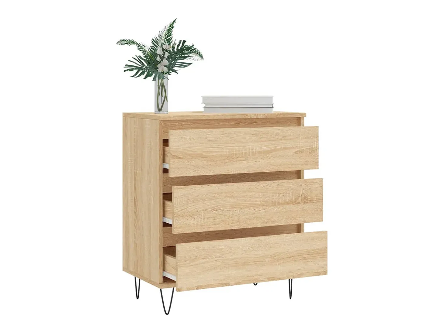Aparador de roble Sonoma 60x35x70 cm Madera de ingeniería